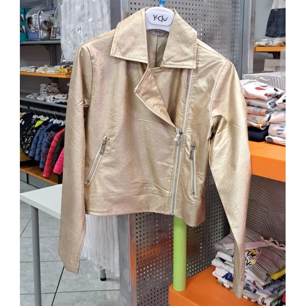 Giubbino girl pelle oro